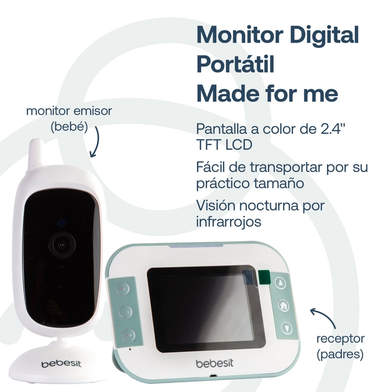 CAMARA MONITOR PORTATIL BEBE LCD 2.4 VISION NOCTURNA BEBESIT BEBESIT - 2