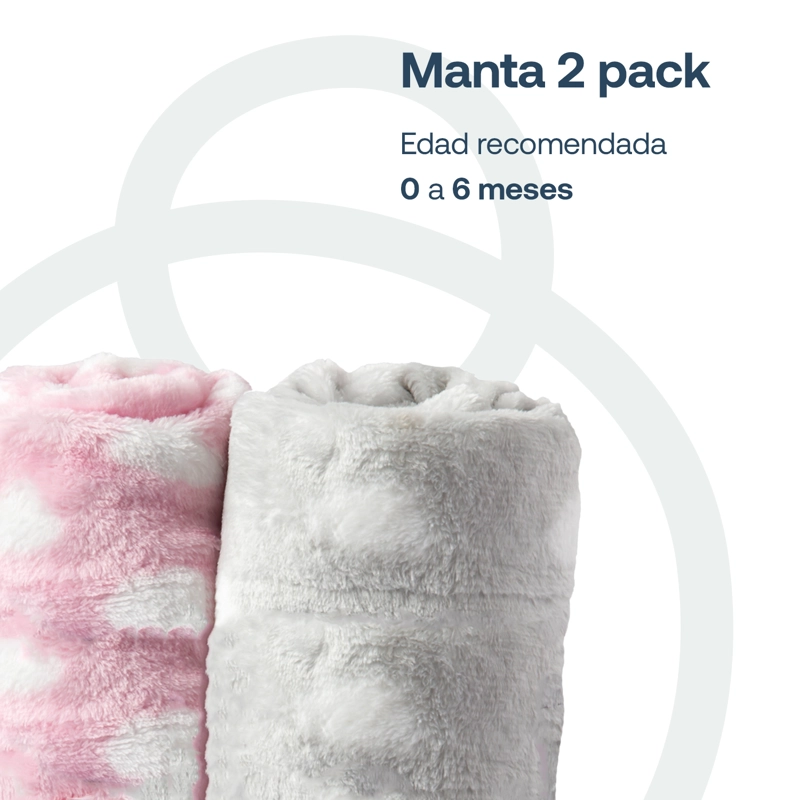 MANTAS BEBESIT ROSA BEBE HIPOALERGÉNICA 100X80 CM PACK X2 - 2
