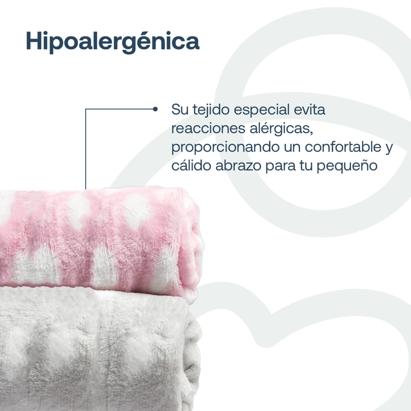 MANTAS BEBESIT ROSA BEBE HIPOALERGÉNICA 100X80 CM PACK X2 - 3