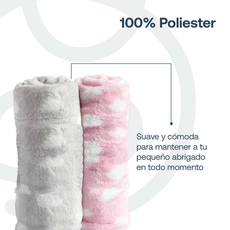 MANTAS BEBESIT ROSA BEBE HIPOALERGÉNICA 100X80 CM PACK X2 - 4