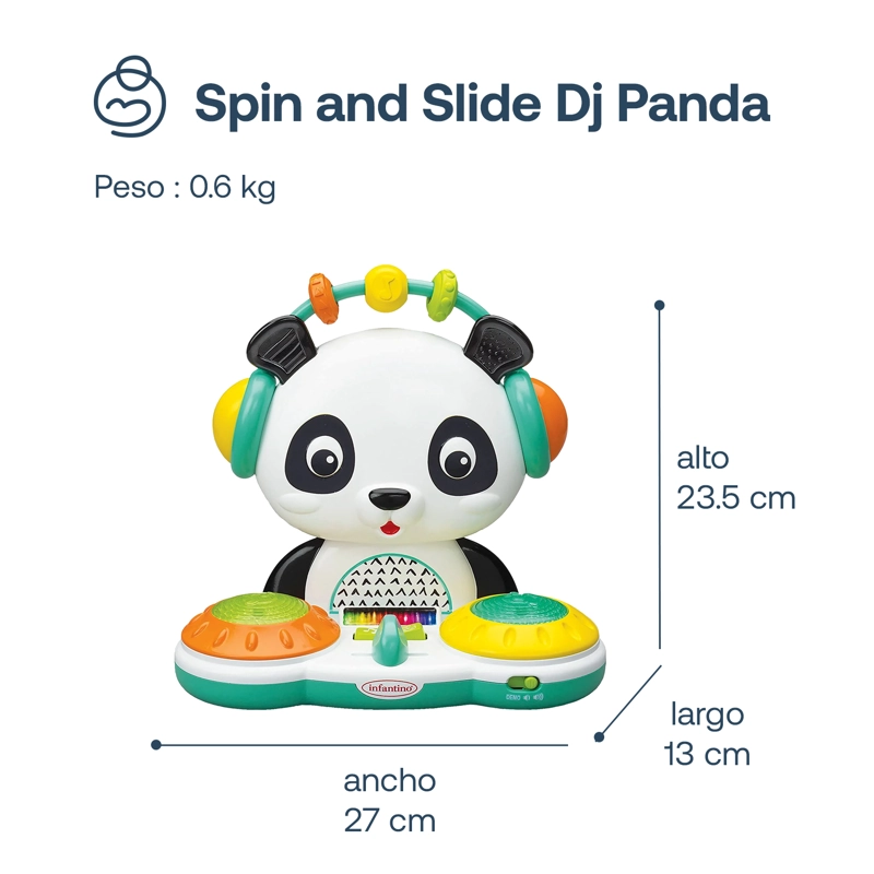 JUEGO MUSICAL INFANTINO SPIN & SLIDE DJ PANDA BLANCO - 3