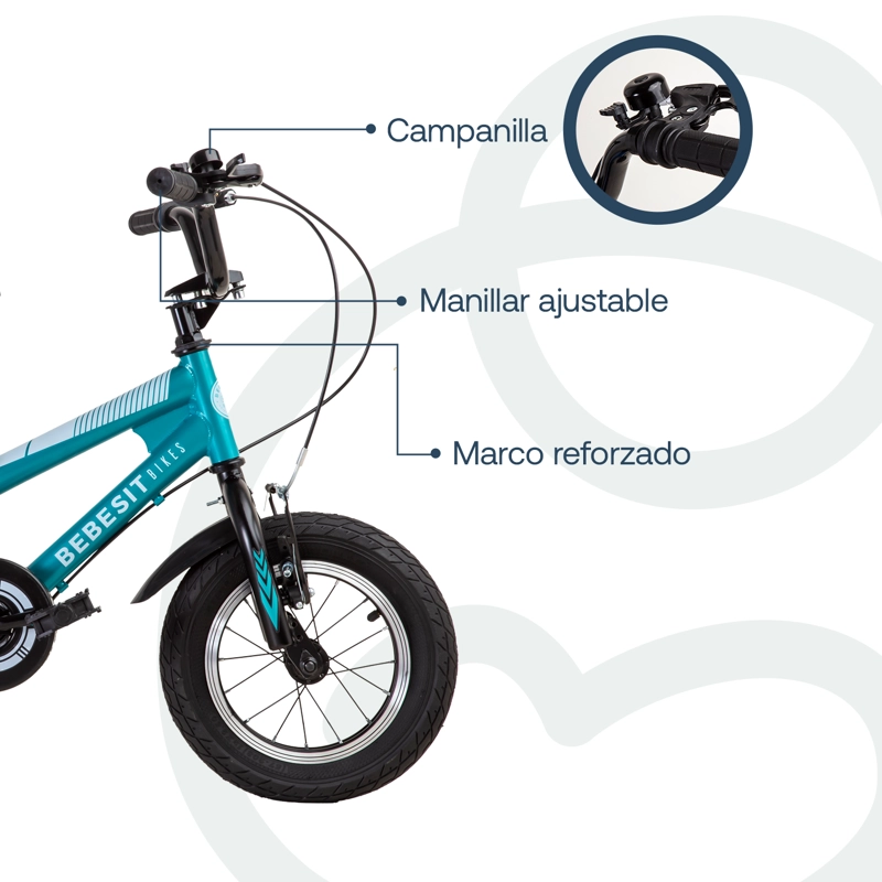 BICICLETA INFANTIL CANYON ARO 12 VERDE BEBESIT - 3