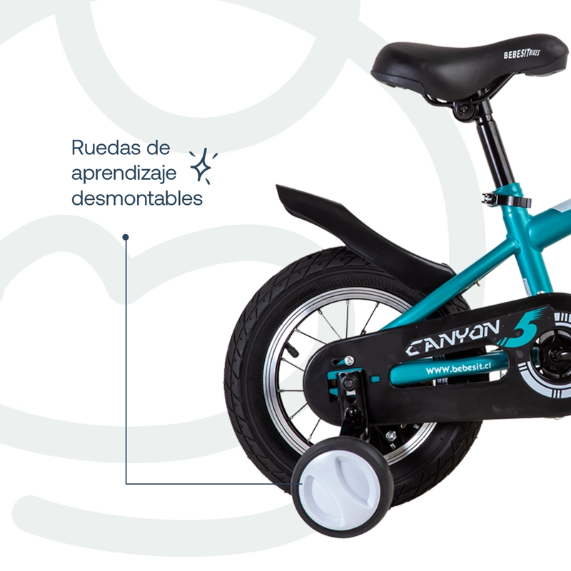 BICICLETA INFANTIL CANYON ARO 12 VERDE BEBESIT - 6
