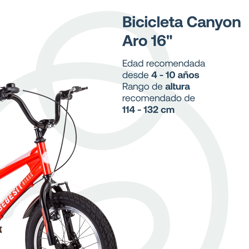 BICICLETA INFANTIL CANYON ARO 16 ROJO BEBESIT - 3