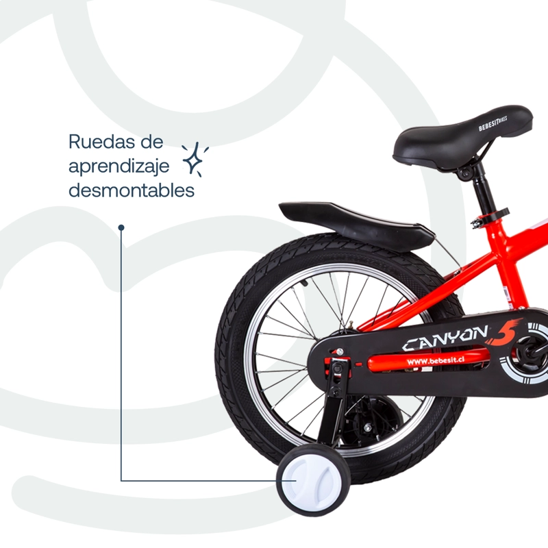 BICICLETA INFANTIL CANYON ARO 16 ROJO BEBESIT - 6