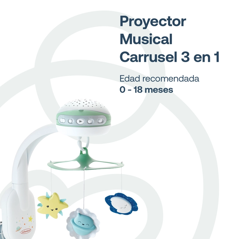 MÓVIL INFANTINO PROYECTOR MUSICAL 3 EN 1 VERDE - 2