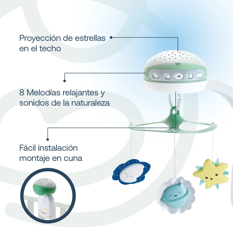 MÓVIL INFANTINO PROYECTOR MUSICAL 3 EN 1 VERDE - 4