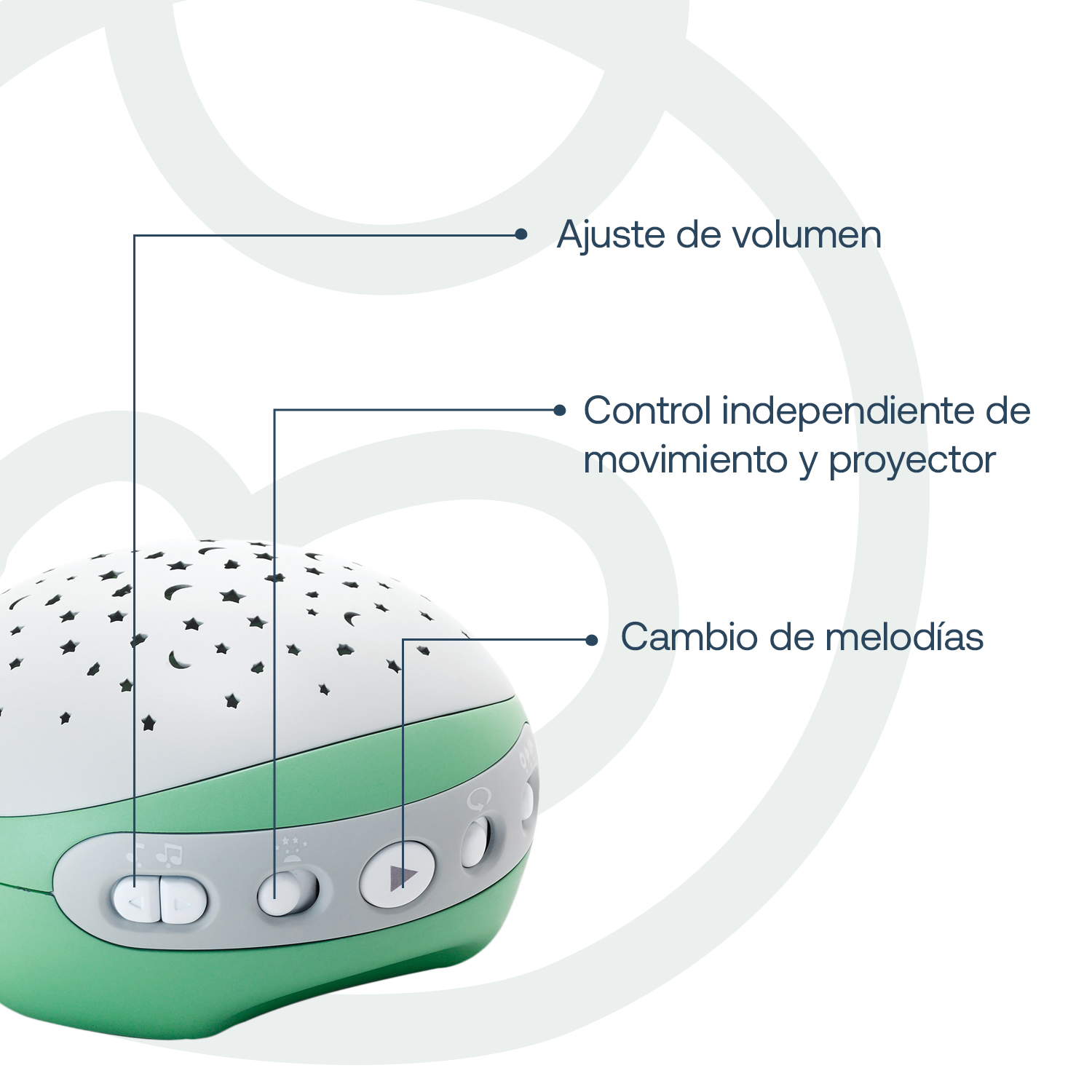 MÓVIL INFANTINO PROYECTOR MUSICAL 3 EN 1 VERDE - 5