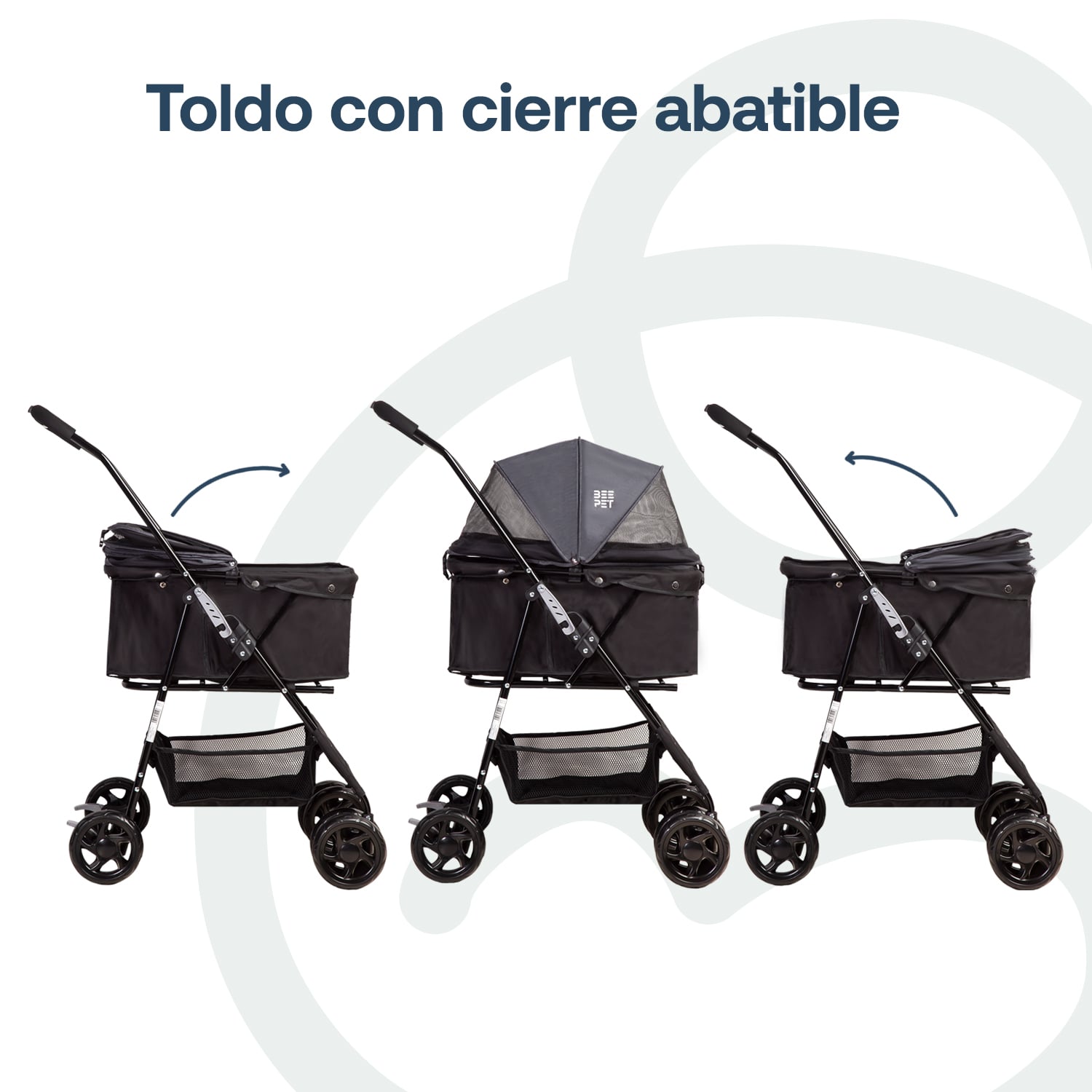COCHE MASCOTAS PLEGABLE EASY PERRO GATO NEGRO BEEPET BEBESIT - 5