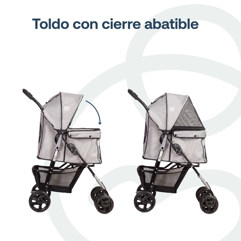 COCHE PERROS GATOS PLEGABLE PRO BEEPET BEBESIT GRIS - 5