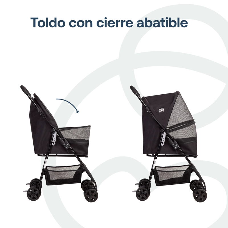 COCHE PERROS GATOS PLEGABLE LIGHT BEEPET BEBESIT NEGRO - 5