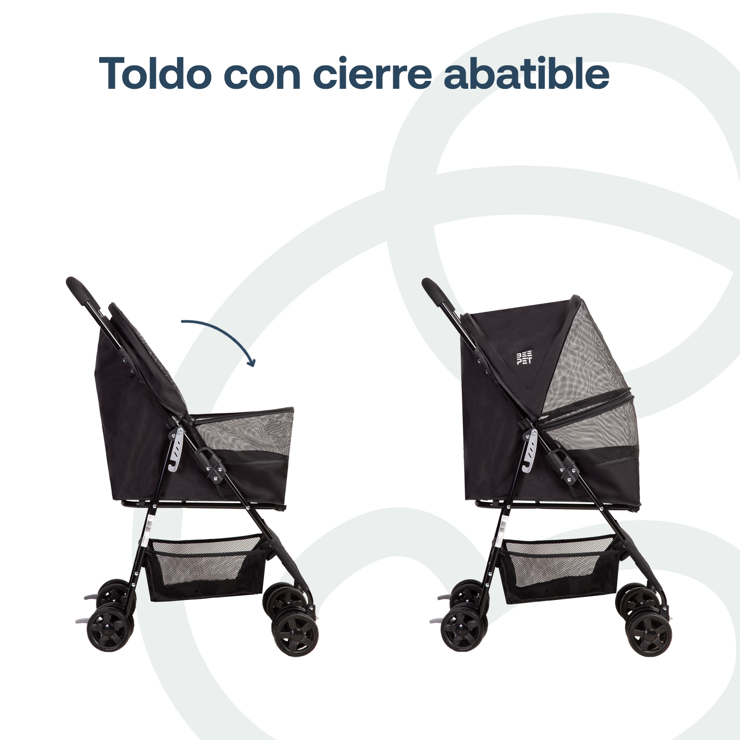 COCHE PERROS GATOS PLEGABLE LIGHT BEEPET BEBESIT NEGRO - 5