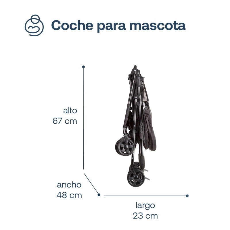 COCHE PERROS GATOS PLEGABLE LIGHT BEEPET BEBESIT NEGRO - 7