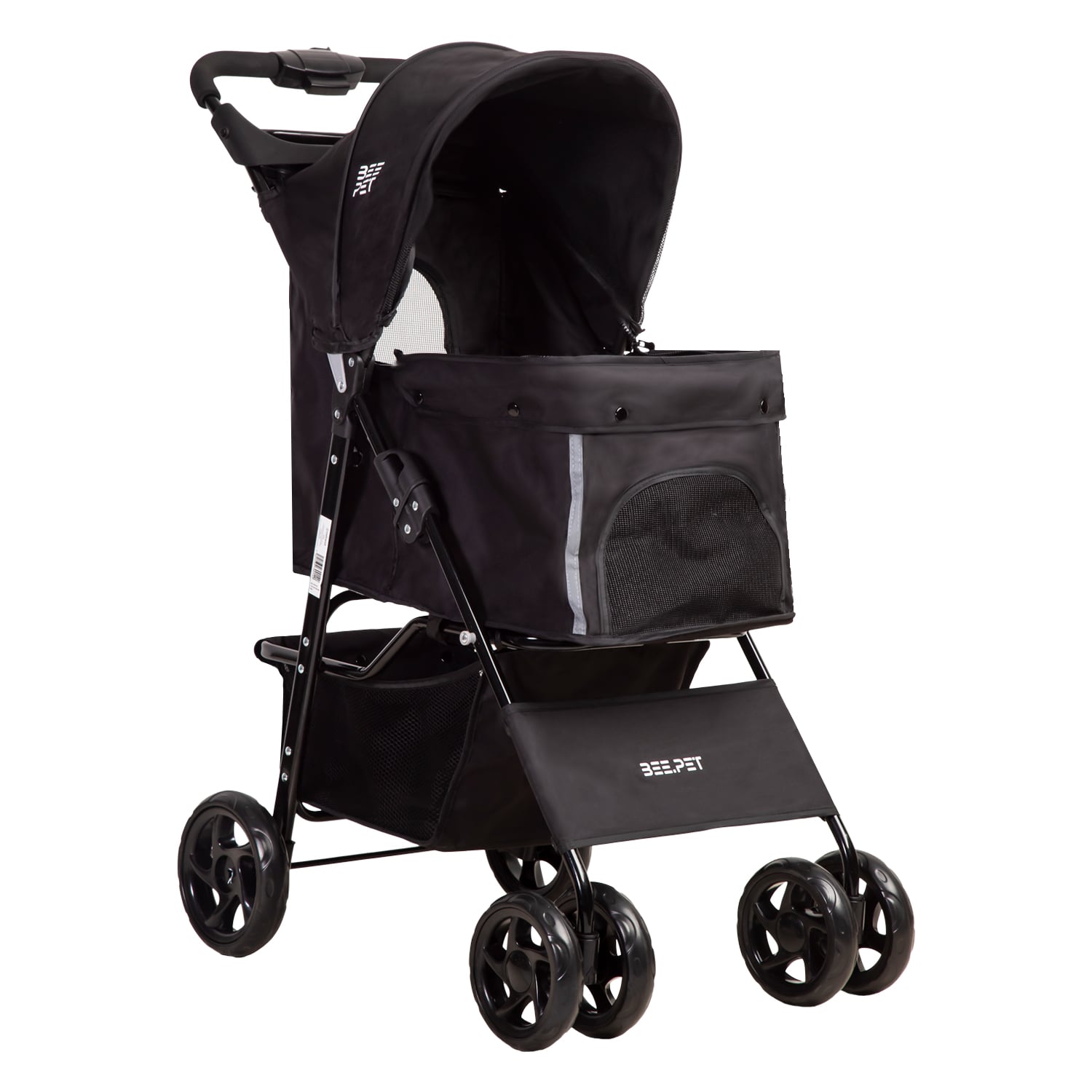 COCHE MASCOTA PLEGABLE PRO PERRO GATO NEGRO BEEPET BEBESIT - 1
