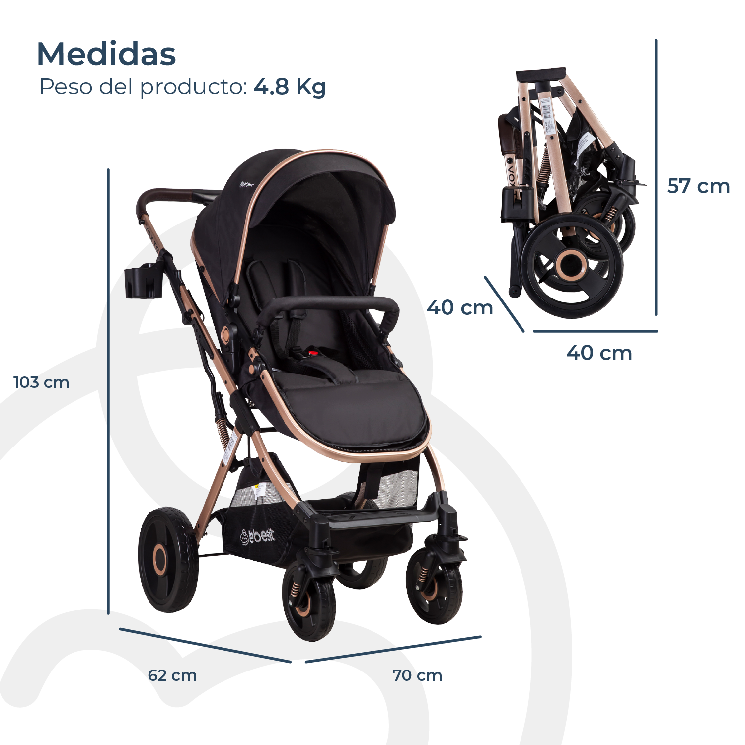 COCHE CUNA TRAVEL SYSTEM VOX GOLD BEBESIT - 8