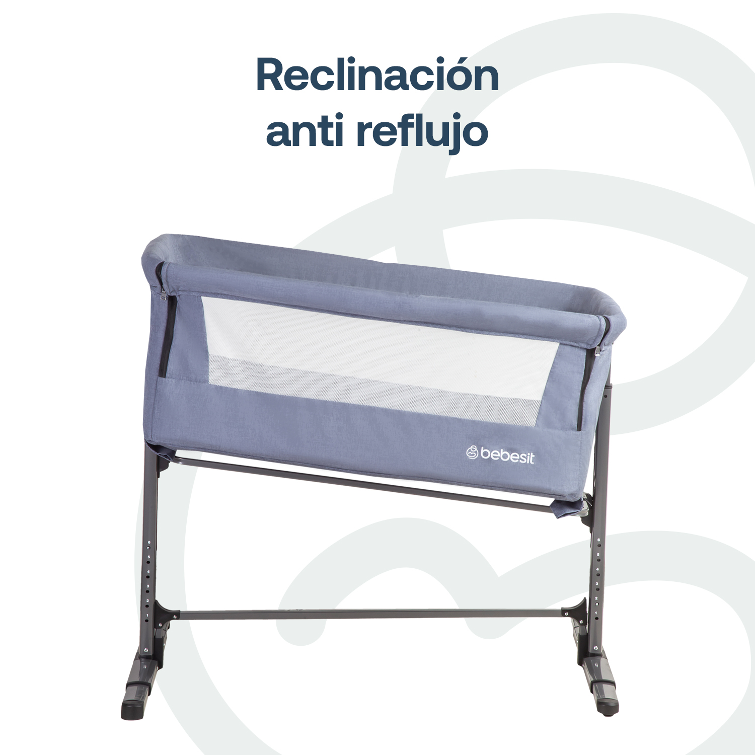 CUNA COLECHO BEBESIT ACERO AZUL CON MOSQUITERO MYSIDE LX - 5