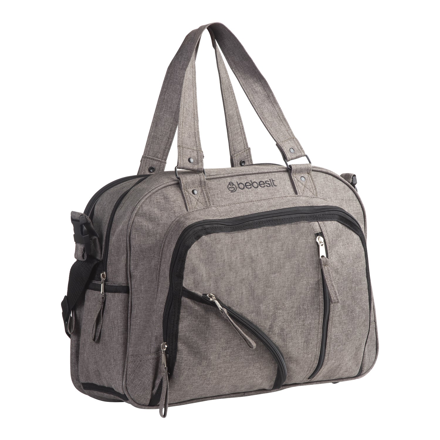 BOLSO MATERNAL MUDADOR PAÑALERA BEBESIT MELANGE - GRIS - 1