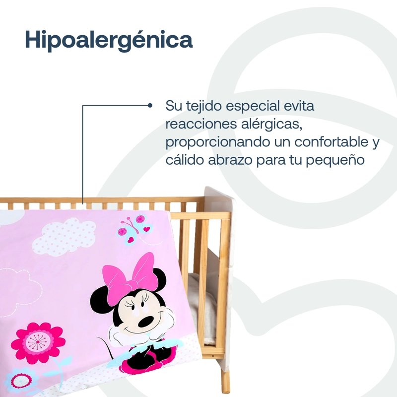 SET CUNA DISNEY MINNIE 100MN ALGODÓN ROSA - 3