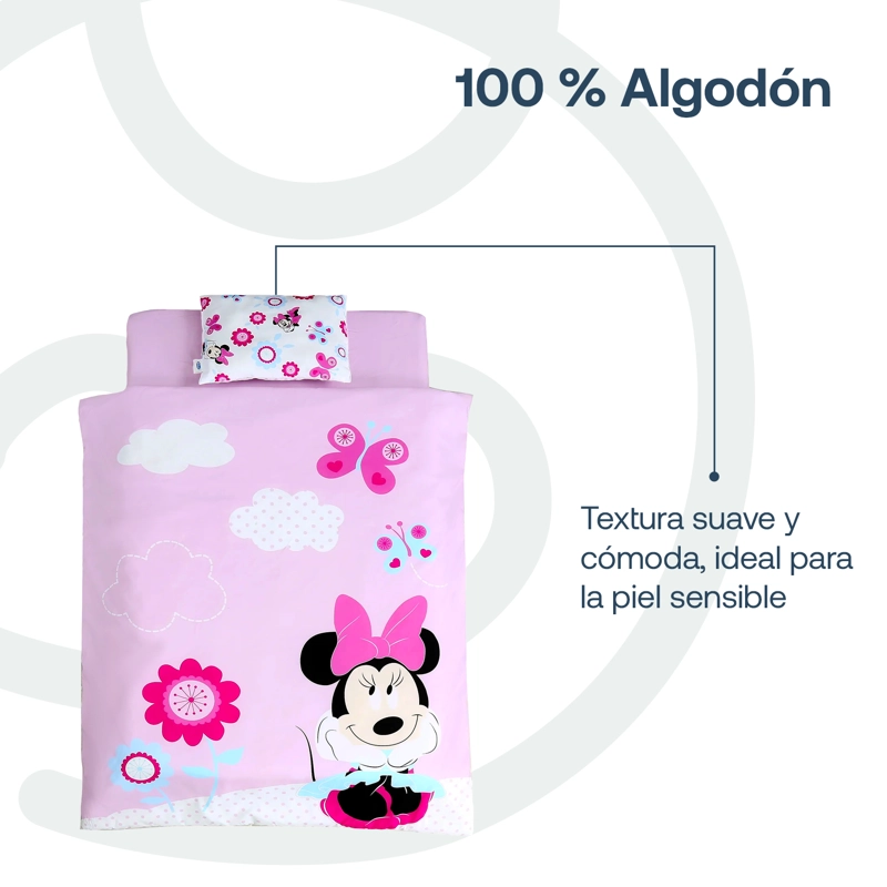 SET CUNA DISNEY MINNIE 100MN ALGODÓN ROSA - 4