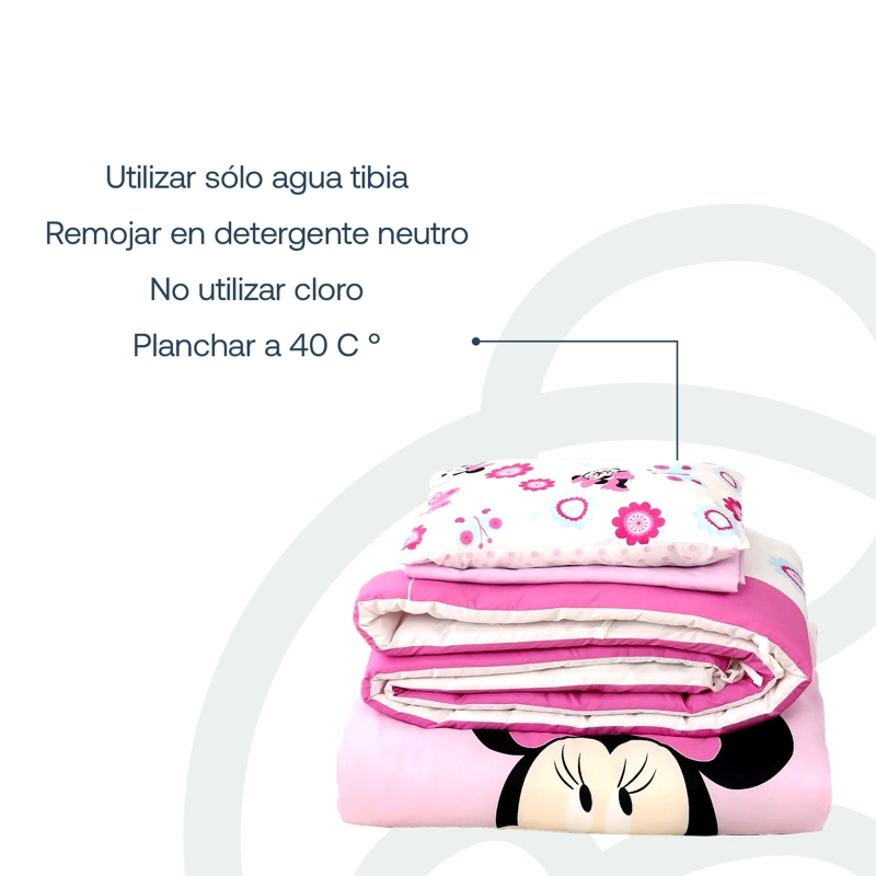 SET CUNA DISNEY MINNIE 100MN ALGODÓN ROSA - 6