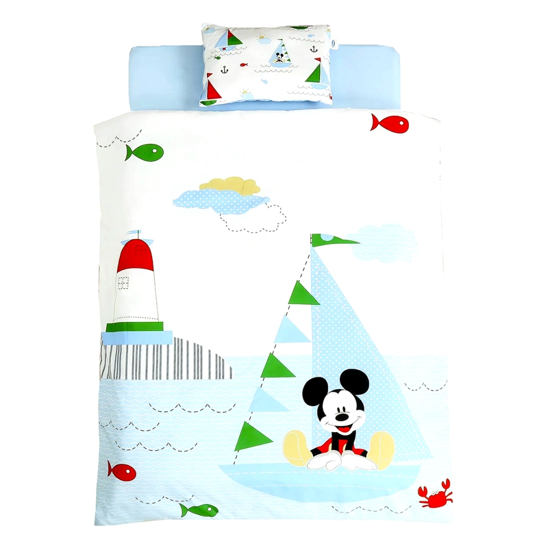 SET CUNA DISNEY MICKEY 100MKC ALGODÓN CELESTE - 1