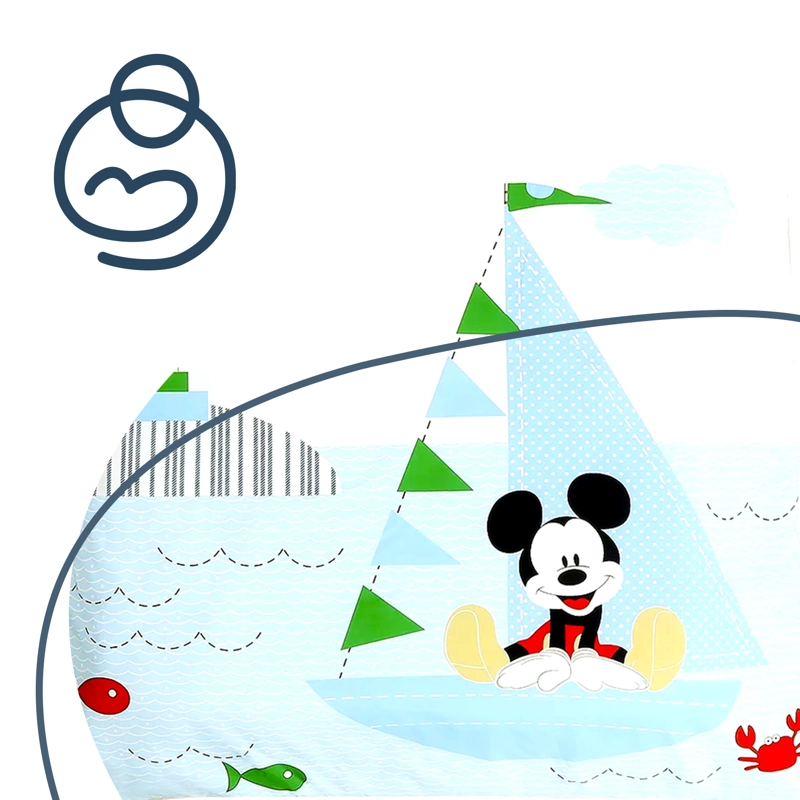 SET CUNA DISNEY MICKEY 100MKC ALGODÓN CELESTE - 5