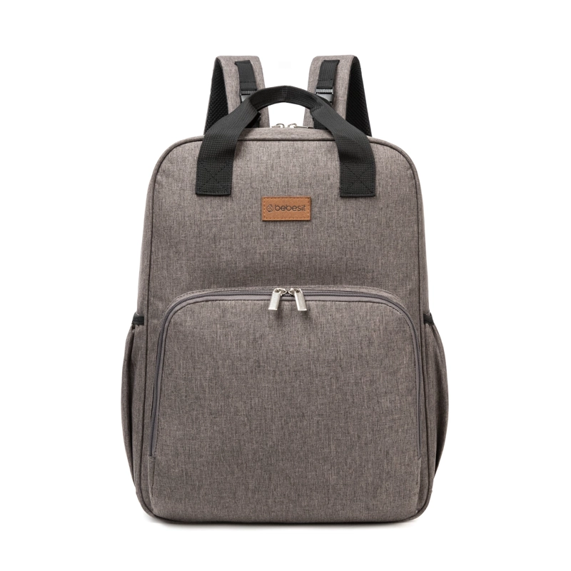 MOCHILA BEBESIT MATERNAL 3EN1 PAÑALERA CUNA Y MUDADOR GRIS - 1