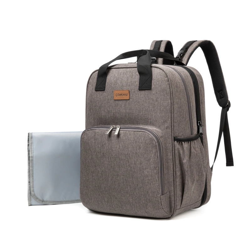 MOCHILA BEBESIT MATERNAL 3EN1 PAÑALERA CUNA Y MUDADOR GRIS - 2