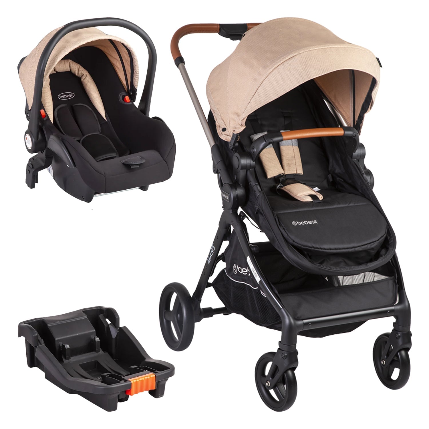 COCHE CUNA BEBESIT TRAVEL SYSTEM MARS LX BEIGE - 1