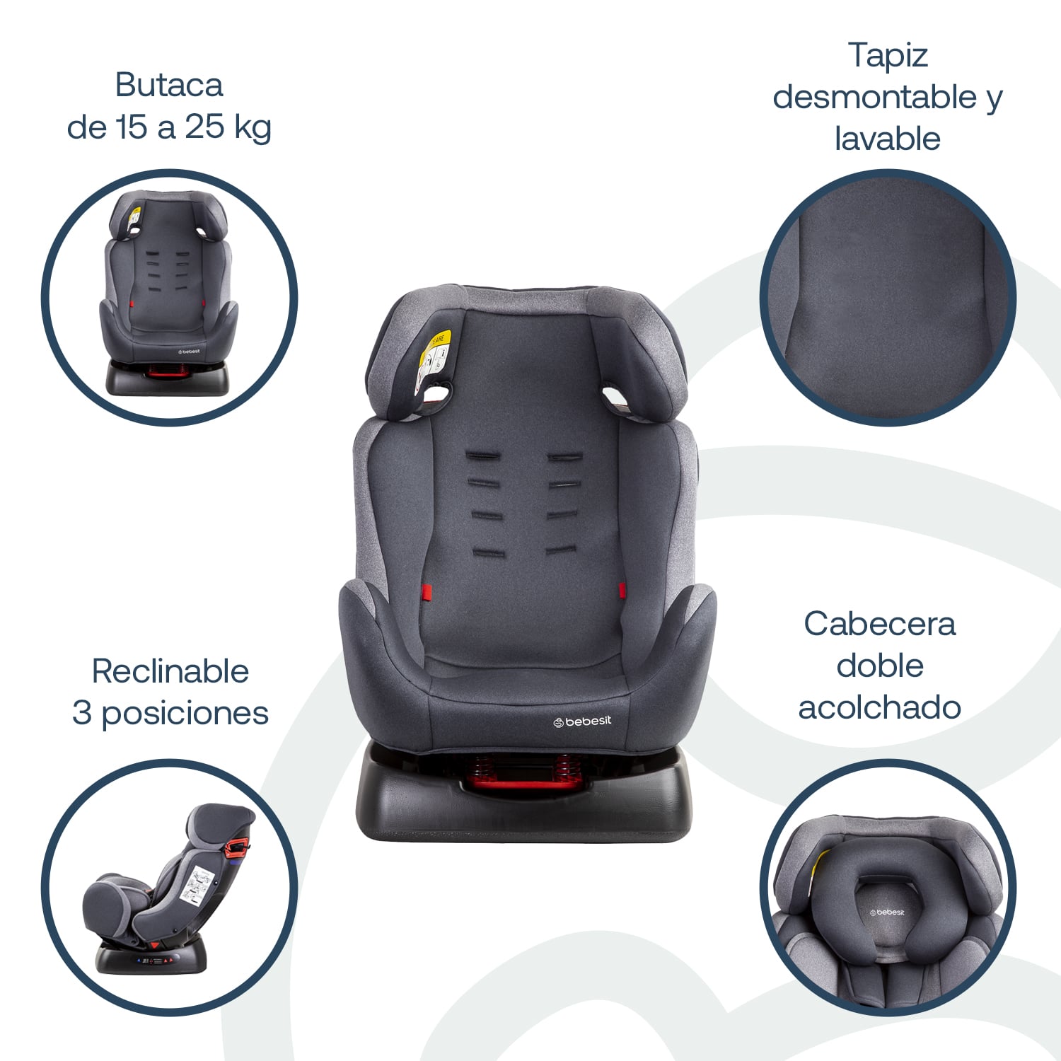 SILLA AUTO BEBESIT ORBIT LX GRIS - 5