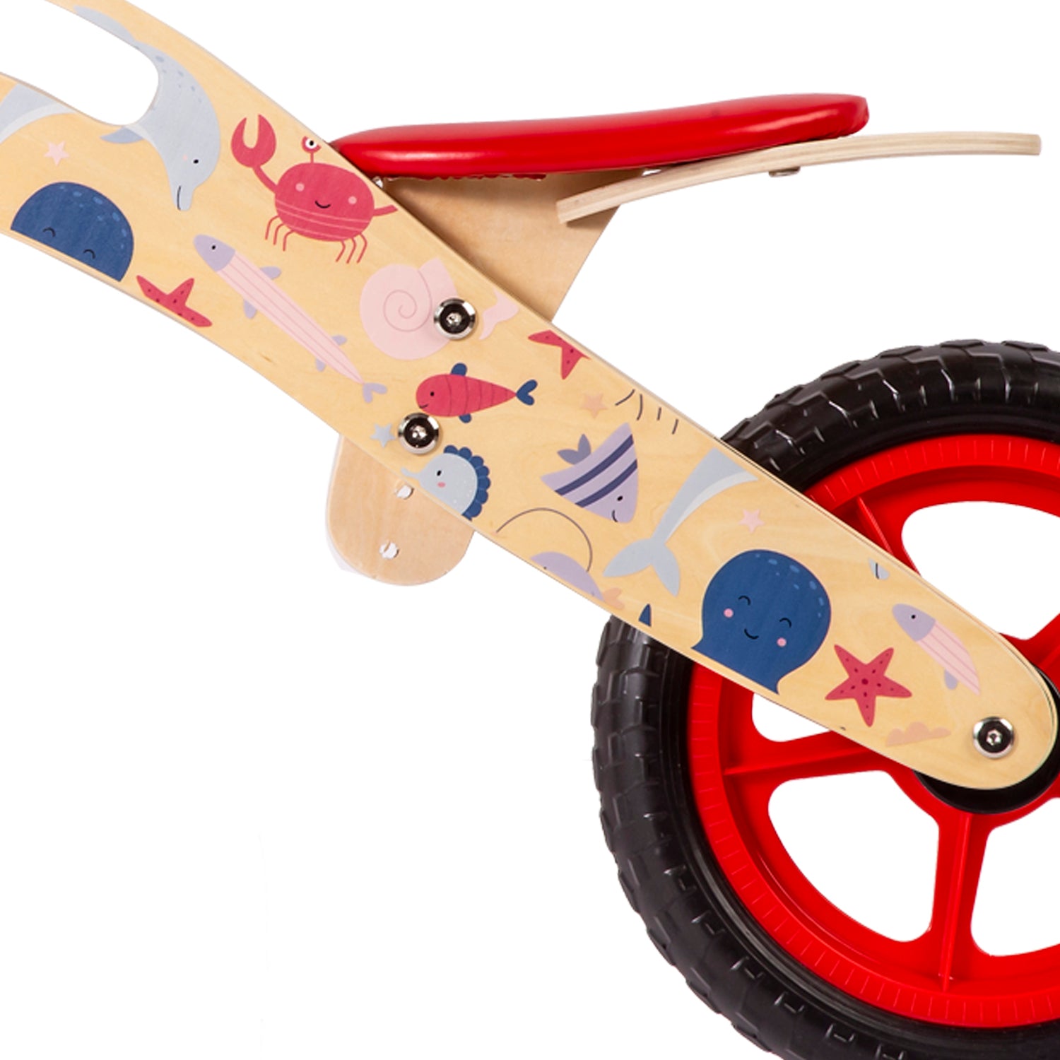 BICICLETA DE EQUILIBRIO APRENDIZAJE MADERA OCÉANO ROJO BEBESIT - 5