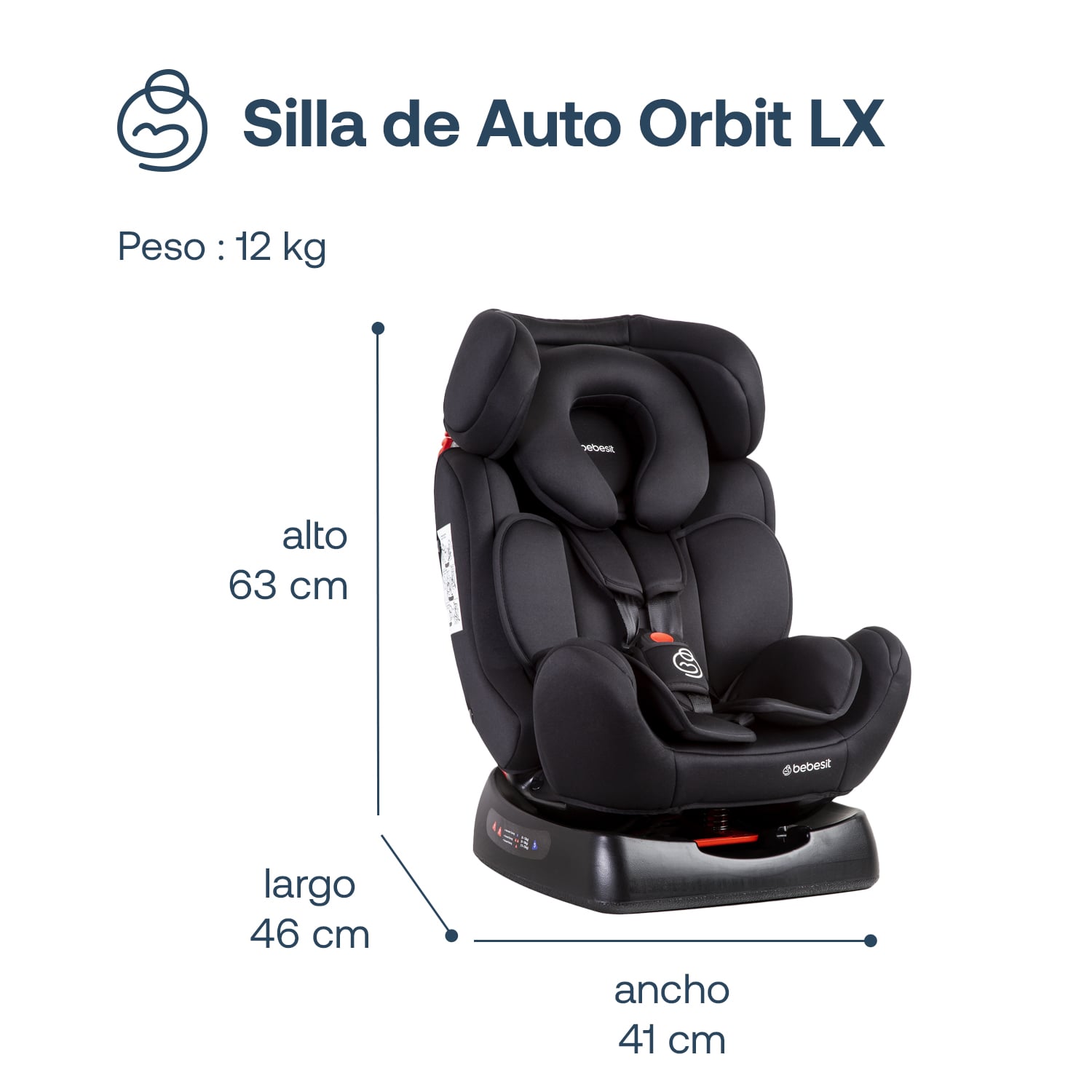 SILLA AUTO BEBESIT ORBIT LX NEGRO - 9