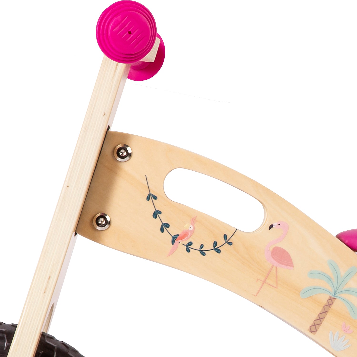 BICICLETA DE EQUILIBRIO APRENDIZAJE MADERA FLAMENCO ROSA - 4