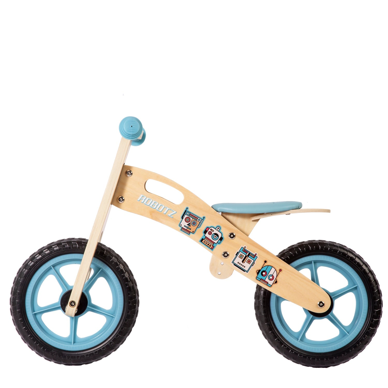 BICICLETA DE EQUILIBRIO APRENDIZAJE MADERA ROBOT CELESTE BEBESIT - 2