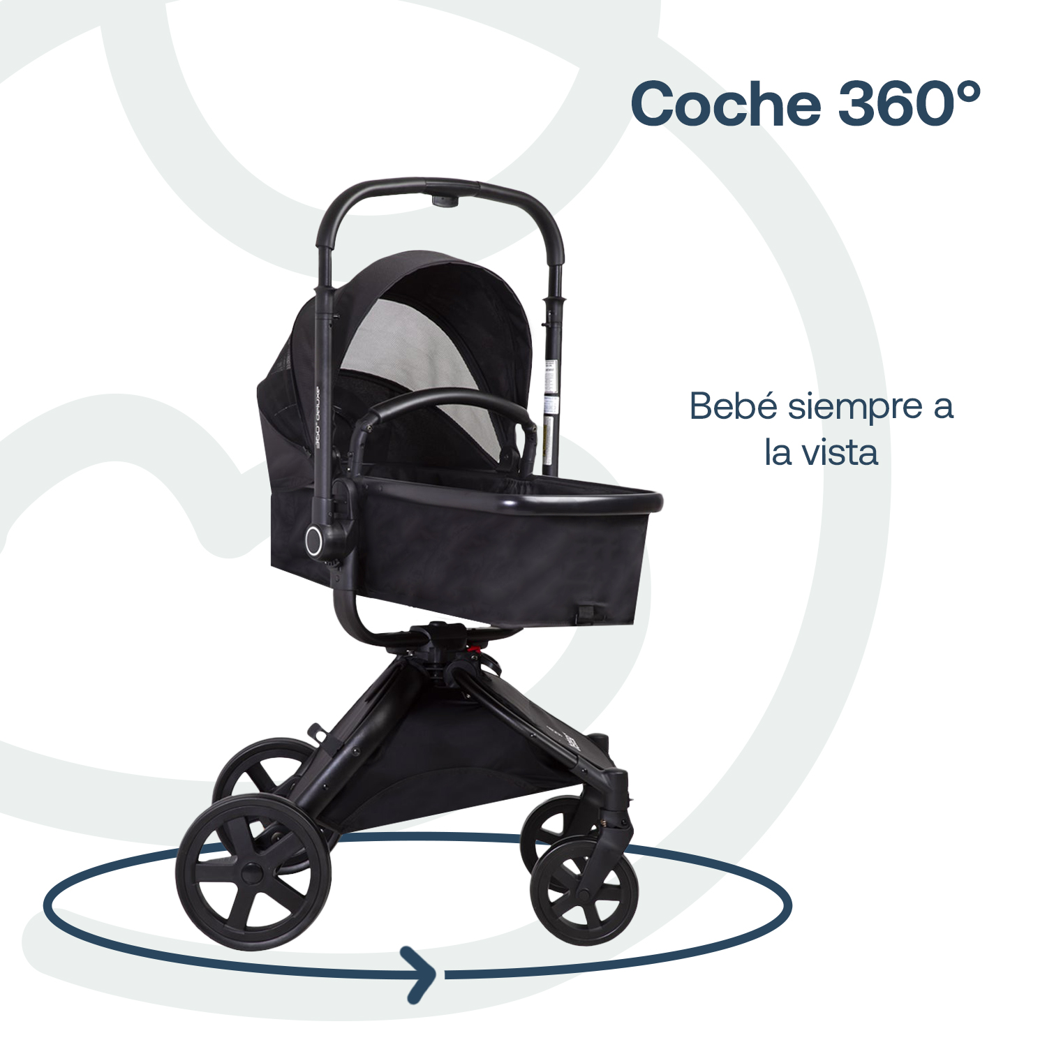 COCHE CUNA TRAVEL SYSTEM DELUXE 360° SX NEGRO BEBESIT - 8