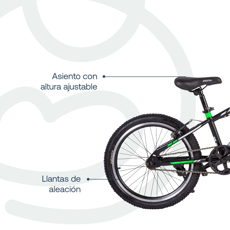 BICICLETA INFANTIL KYSON ARO 20 VERDE BEBESIT - 6