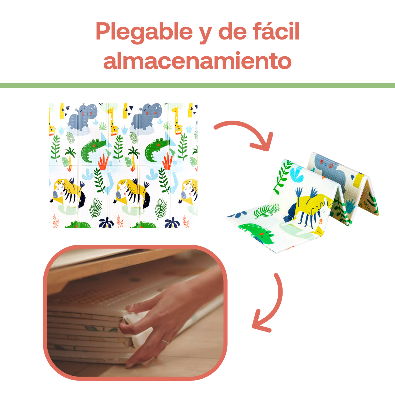 ALFOMBRA BEBESIT ANTIGOLPES PLEGABLE 180X120 AUTO Y JUNGLA MULTICOLOR - 5