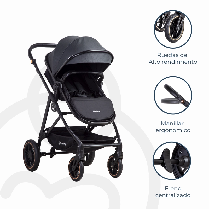 COCHE CUNA PASEO STREET GRIS BEBESIT - 8