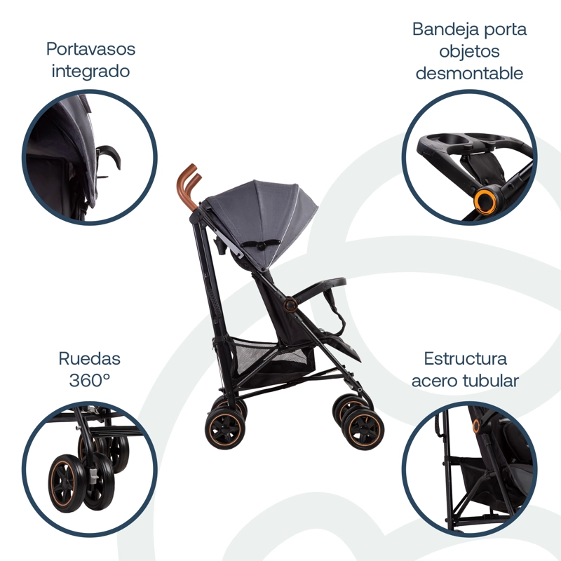 COCHE BEBESIT PARAGUA MAGIC RIDE GRIS - 3