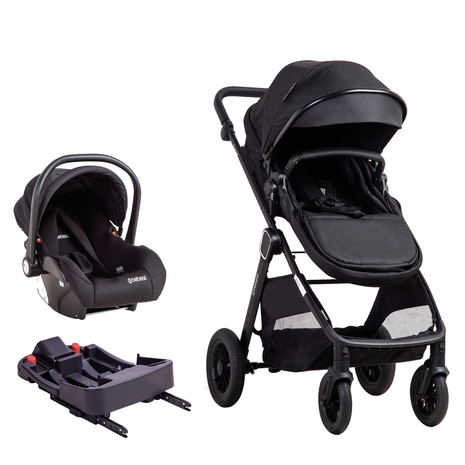 COCHE CUNA TRAVEL SYSTEM ISOFIX SUNSET PREMIUM NEGRO BEBESIT - 1
