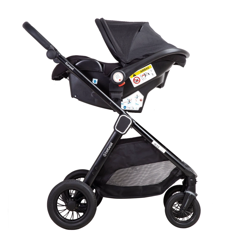 COCHE CUNA TRAVEL SYSTEM ISOFIX SUNSET PREMIUM NEGRO BEBESIT - 5