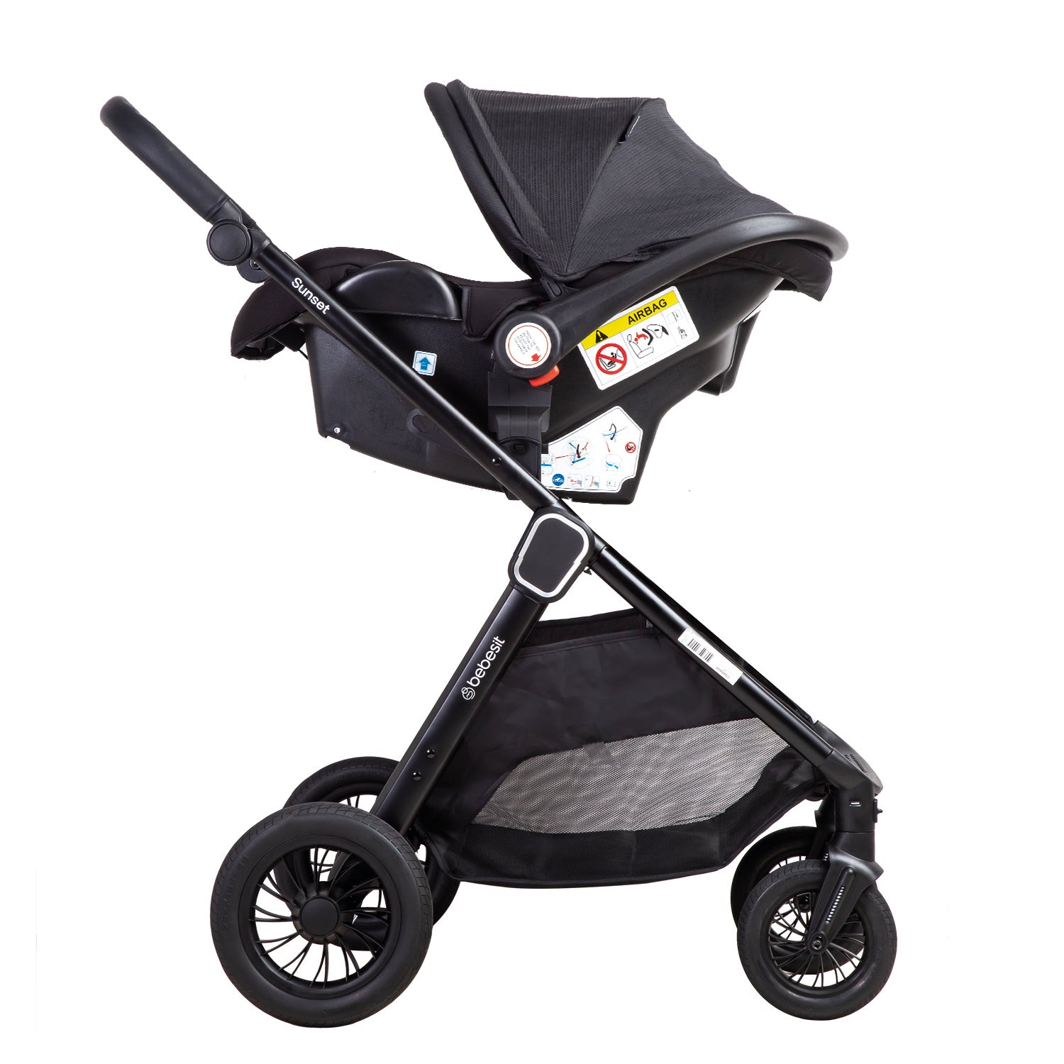 COCHE CUNA TRAVEL SYSTEM ISOFIX SUNSET PREMIUM NEGRO BEBESIT - 5