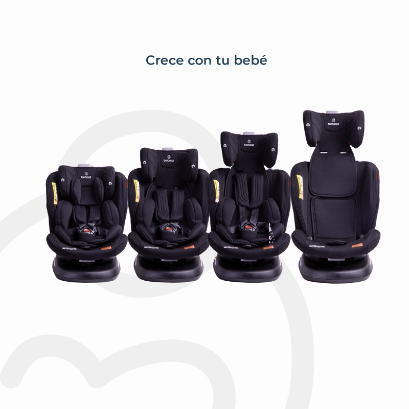 SILLA AUTO BEBESIT CONVERTIBLE ISOFIX SUPRA 360º PREMIUM NEGRO - 6