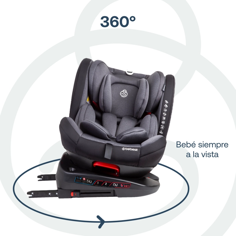 SILLA AUTO BEBESIT SATURN DARK GREY GRIS - 7
