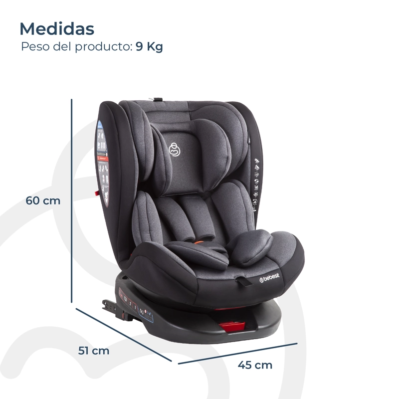 SILLA AUTO BEBESIT SATURN DARK GREY GRIS - 8