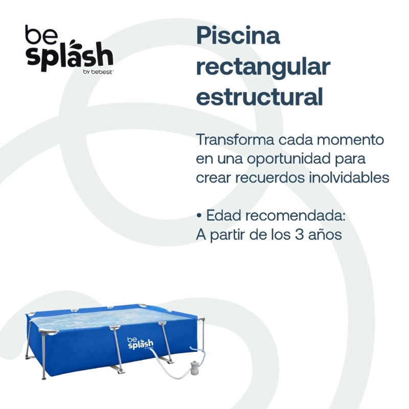 PISCINA ESTRUCTURAL BEBESIT CON FILTROSKIMMER 300X207X65 CM BESPLASH - 3