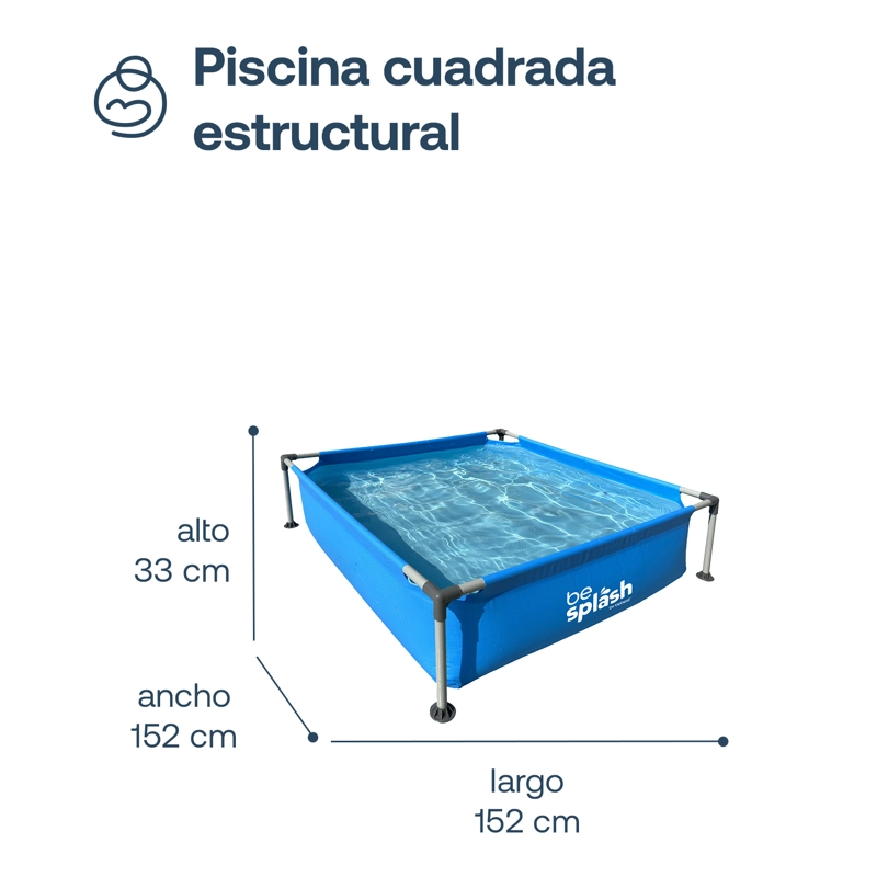 PISCINA ESTRUCTURAL BEBESIT BESPLASH 152X152X33 CM - 7