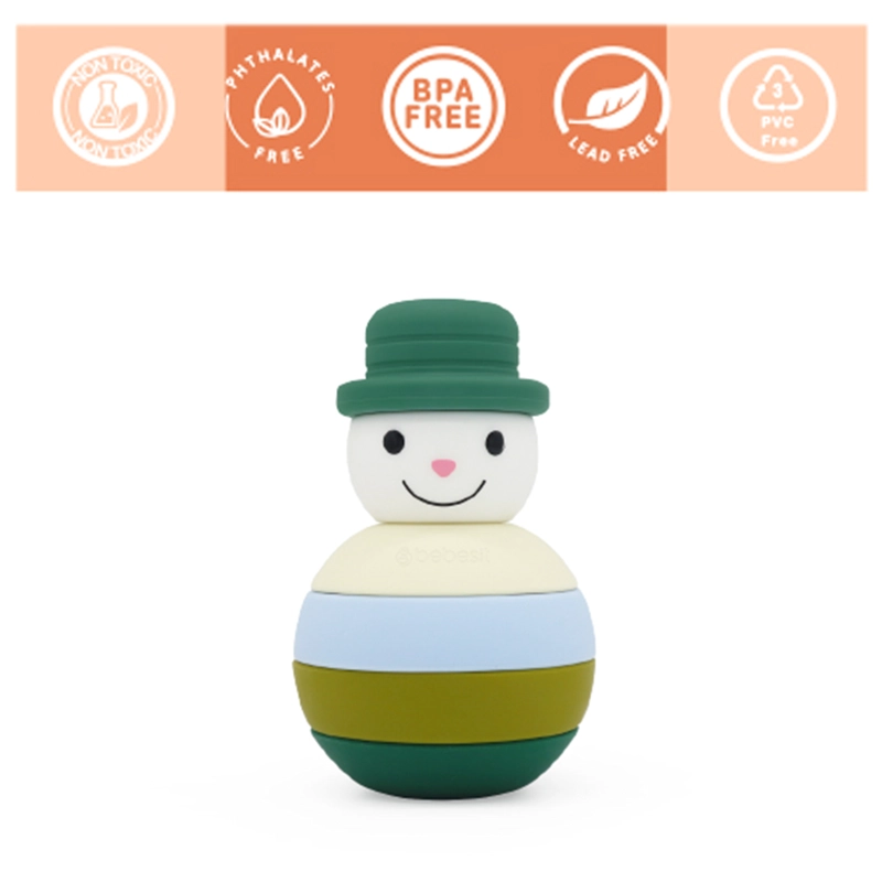 MUÑECO BEBESIT JUGUETE NIEVE MONTESSORI SILICONA VERDE - 3