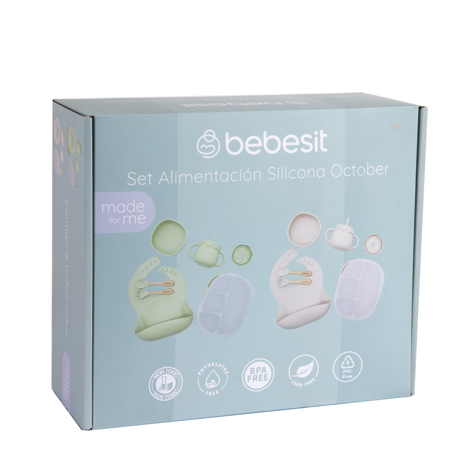 SET BEBESIT ALIMENTACIÓN OCTOBER SILICONA VERDE - 4