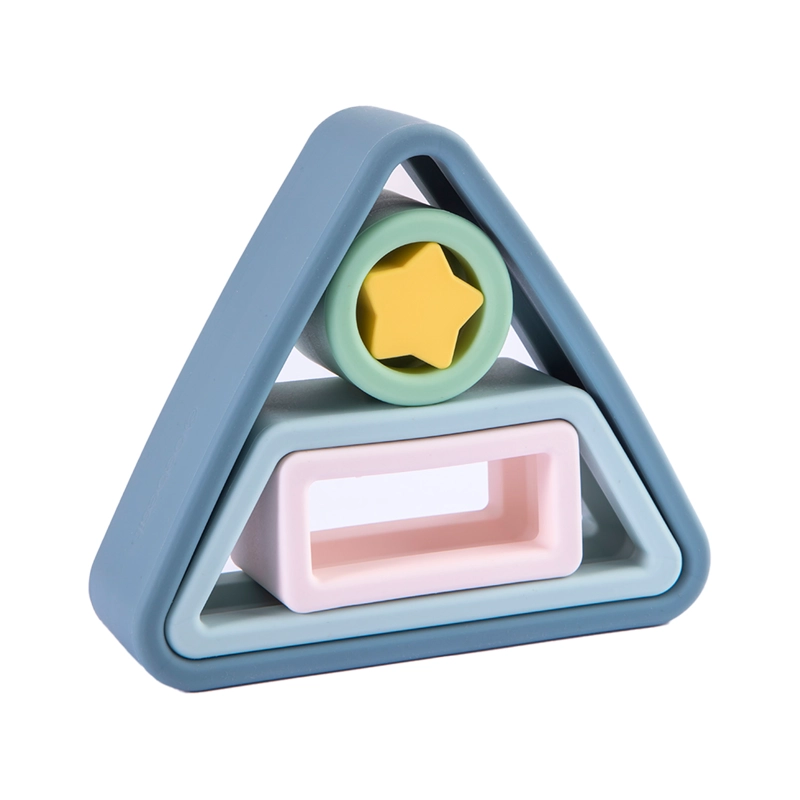 JUGUETE INTERACTIVO BEBESIT MONTESSORI GEOMETRIA SILICONA AZUL - 1
